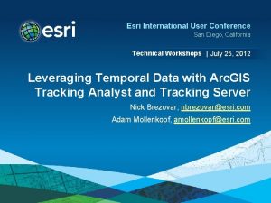 Esri International User Conference San Diego California Technical