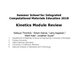 Summer School for Integrated Computational Materials Education 2018