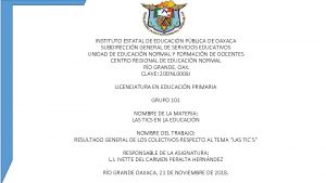 INSTITUTO ESTATAL DE EDUCACIN PBLICA DE OAXACA SUBDIRECCIN