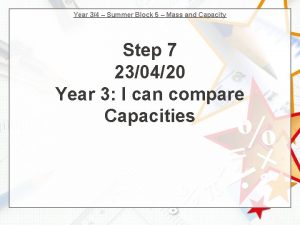 Year 34 Summer Block 5 Mass and Capacity