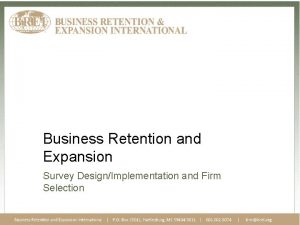 Business retention and expansion survey