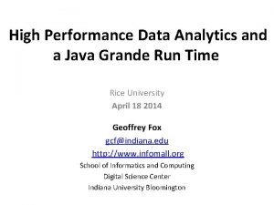 High Performance Data Analytics and a Java Grande