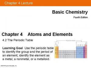 Chapter 4 Lecture Basic Chemistry Fourth Edition Chapter