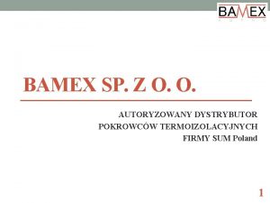 BAMEX SP Z O O AUTORYZOWANY DYSTRYBUTOR POKROWCW