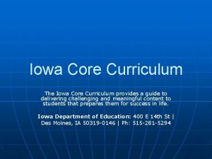 Iowa core curriculum