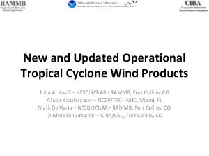 New and Updated Operational Tropical Cyclone Wind Products