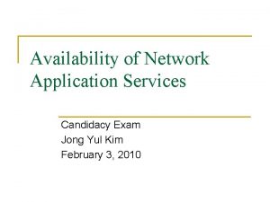 Network application services