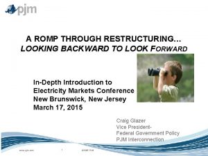 A ROMP THROUGH RESTRUCTURING LOOKING BACKWARD TO LOOK