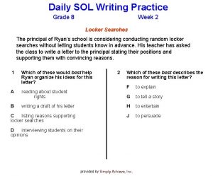 Daily SOL Writing Practice Grade 8 Week 2