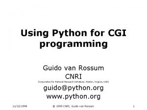 Python cgi tutorial