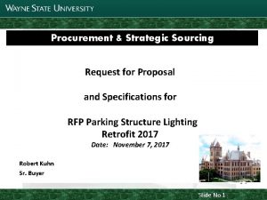 Joint Parking Task Force Update Procurement Strategic Sourcing