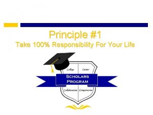 Principle 1 Take 100 Responsibility For Your Life