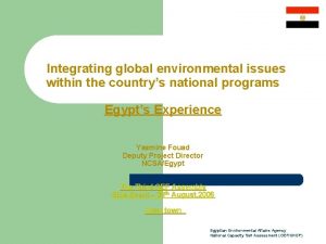 Integrating global environmental issues within the countrys national