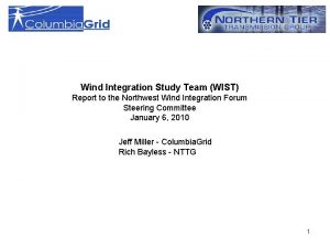 Wind Integration Study Team WIST Report to the