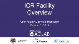 ICR Facility Overview User Facility Metrics Highlights October