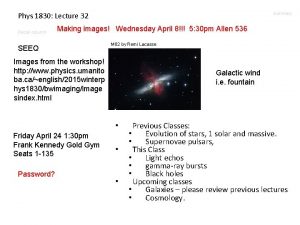 summary Phys 1830 Lecture 32 Recall column Making