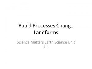 Rapid Processes Change Landforms Science Matters Earth Science