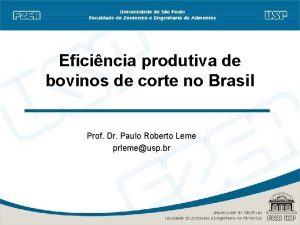 Eficincia produtiva de bovinos de corte no Brasil