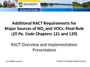 Additional RACT Requirements for Major Sources of NOx