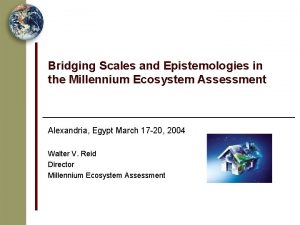 Bridging Scales and Epistemologies in the Millennium Ecosystem