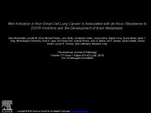 Met Activation in NonSmall Cell Lung Cancer Is