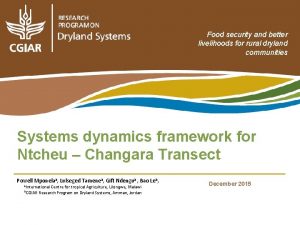 Food security and better livelihoods for rural dryland