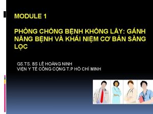 MODULE 1 PHNG CHNG BNH KHNG L Y