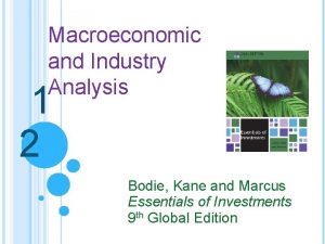 Macroeconomic and Industry Analysis 1 2 Bodie Kane