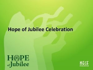 Hope of Jubilee Celebration Scripture Reading Leviticus 25