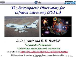 The Stratospheric Observatory for Infrared Astronomy SOFIA R