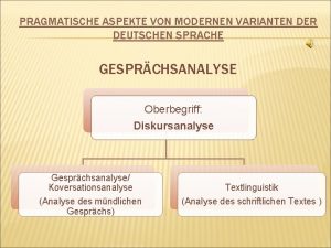 PRAGMATISCHE ASPEKTE VON MODERNEN VARIANTEN DER DEUTSCHEN SPRACHE