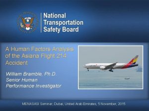 A Human Factors Analysis of the Asiana Flight