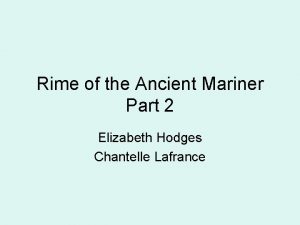 Rime of the ancient mariner part 2