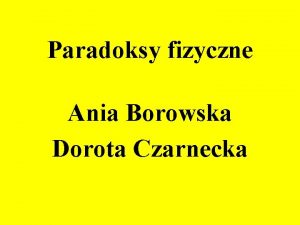 Paradoksy fizyczne