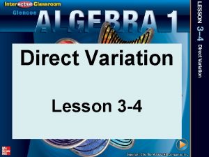 Lesson 3-4 direct variation answers