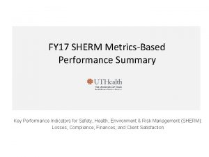 FY 17 SHERM MetricsBased Performance Summary Key Performance