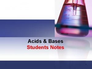 Acids Bases Students Notes 1 Acids Characteristically have
