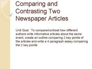 Compare and contrast articles