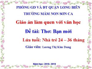 PHNG GD V T QUN LONG BIN TRNG