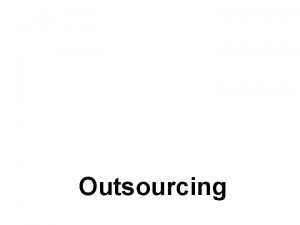 Outsourcing definizione