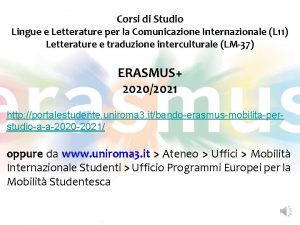 Corsi di Studio Lingue e Letterature per la