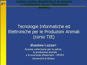 CORSO LAUREA MAGISTRALE IN SCIENZE E TECNOLOGIE DELLE