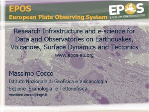 European plate observing system