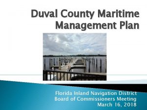 Duval County Maritime Management Plan Florida Inland Navigation