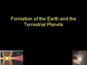 Formation of the Earth and the Terrestrial Planets