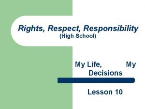 Rights Respect Responsibility High School My Life My