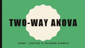 TWOWAY ANOVA COHEN CHAPTER 14 TEXTBOOK EXAMPLE 3