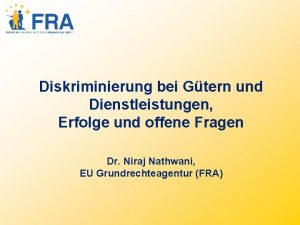 Diskriminierung bei Gtern und Dienstleistungen Erfolge und offene