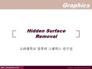 Graphics Hidden Surface Removal http kucg korea ac