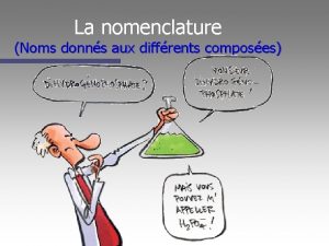 La nomenclature Noms donns aux diffrents composes I